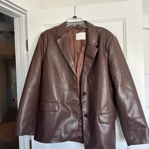 Wilfred Chocolate Brown Leather Jacket